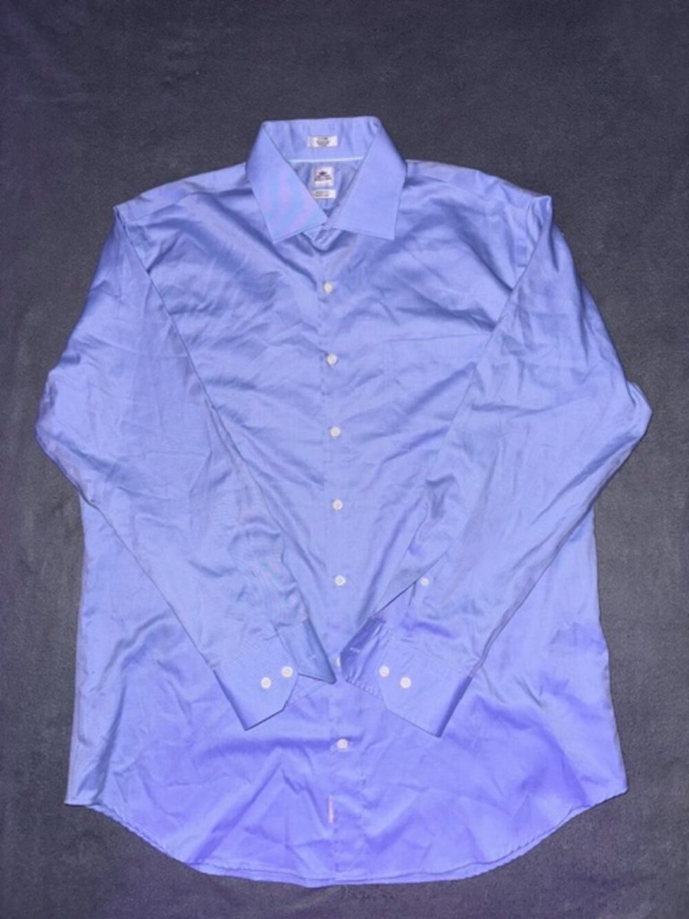 Peter Millar Men’s 17 Long Blue Button Up Dress Shirt 100% Cotton Luxury